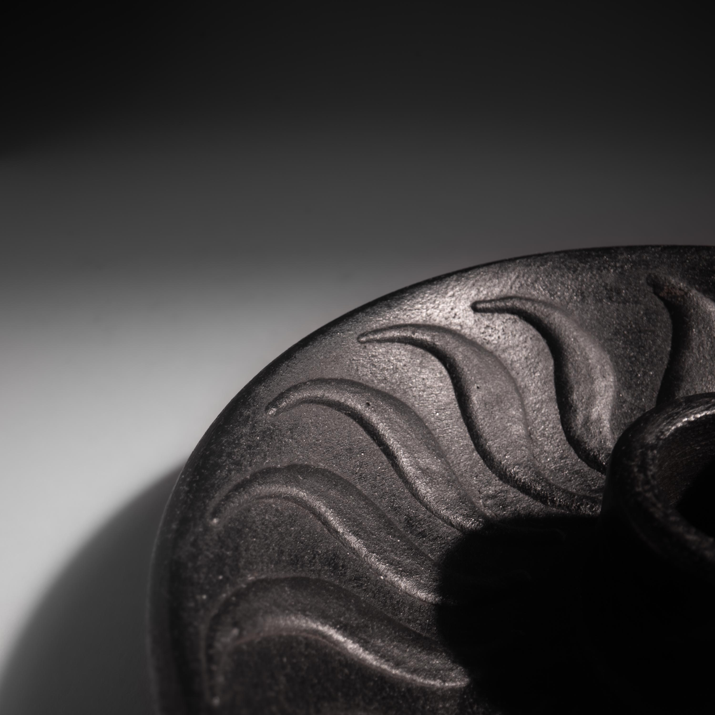 Palo Santo Holder with Sticks, Black Matte Ceramic, Handmade in