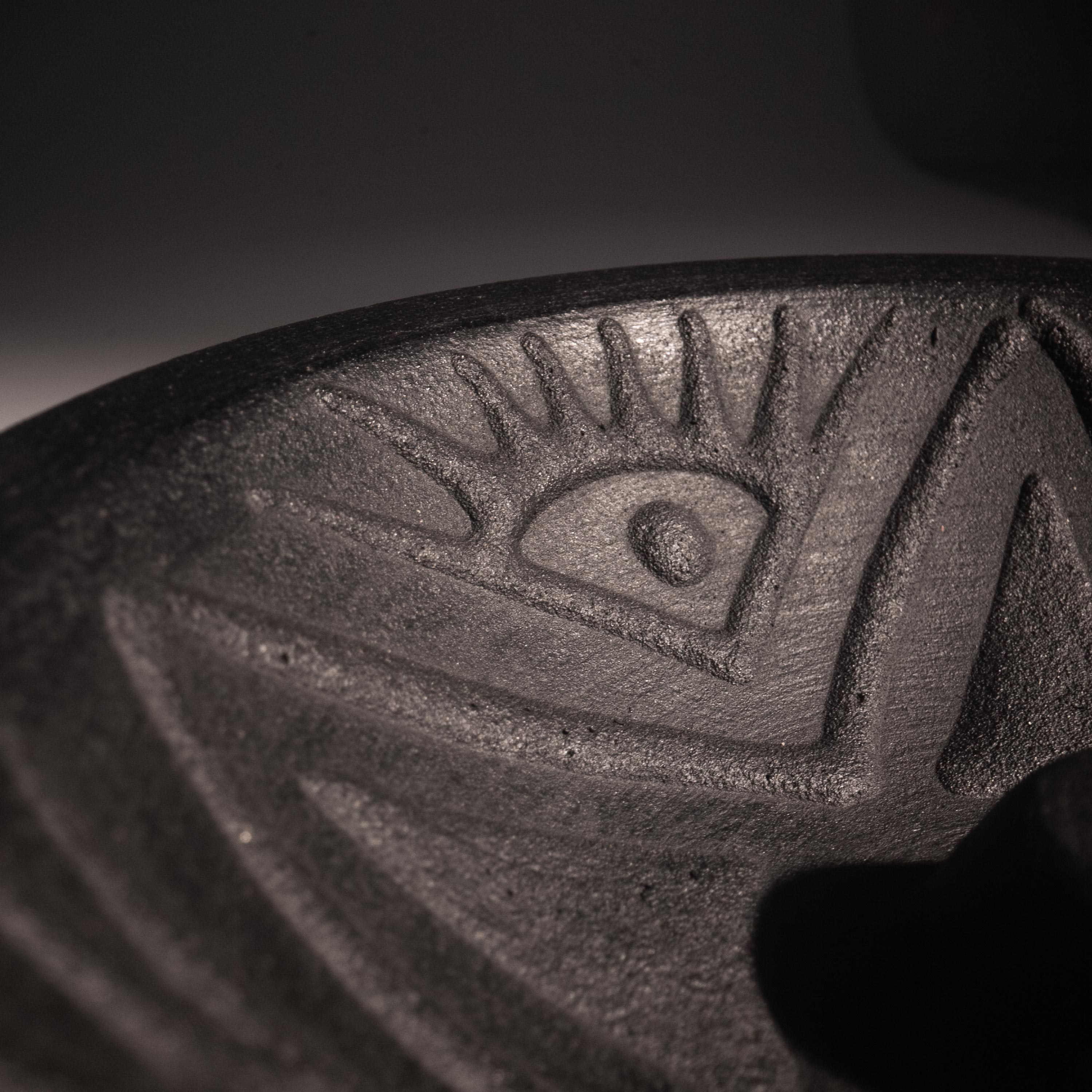 Black Matte Incense Holder, Handmade Ceramic from Chulucanas Peru
