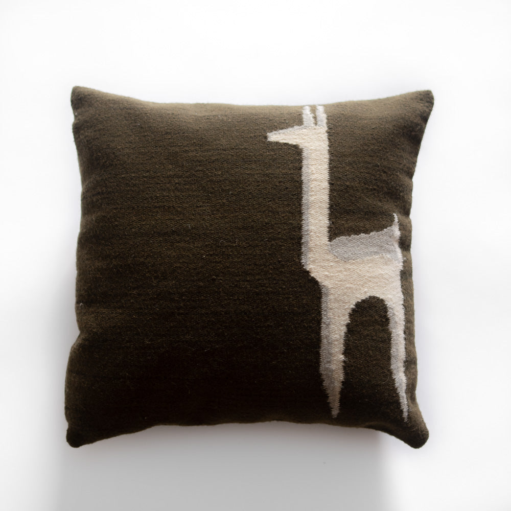 Handwoven Wool Cushion Cover  (Brown) - Luna Sundara