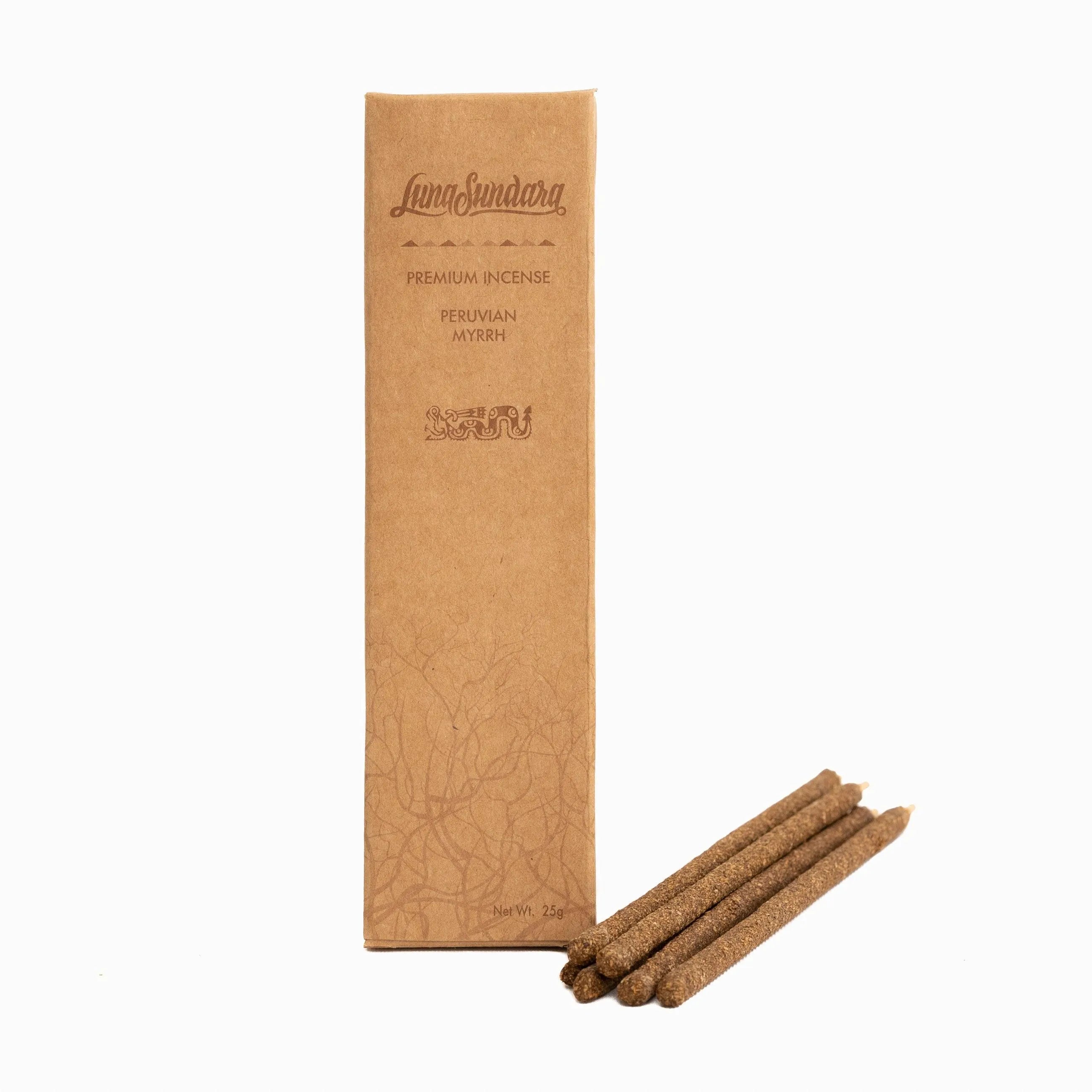 Myrrh Hand Rolled Incense Sticks 100% Wild Peruvian Myrrh