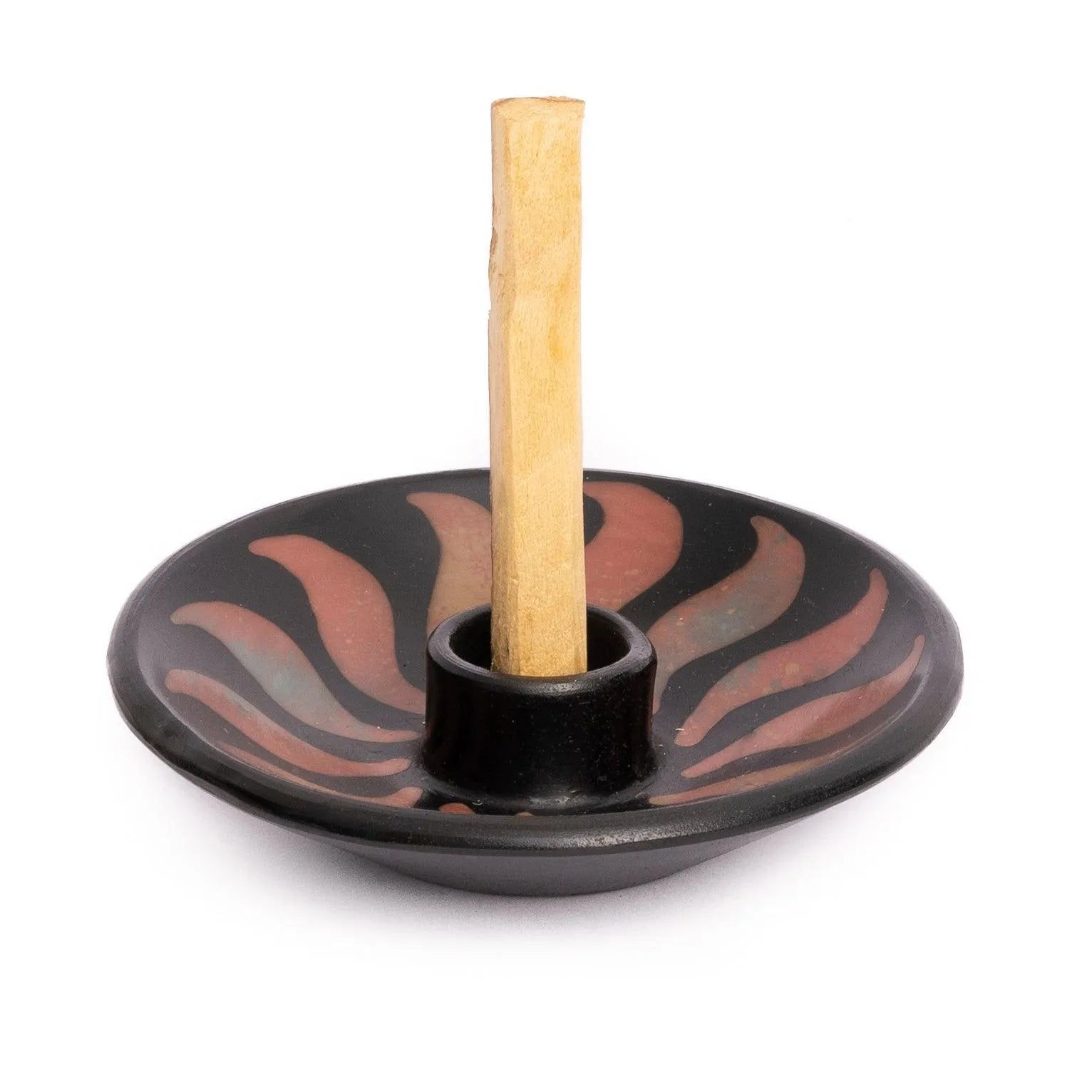 Authentic Palo Santo Holder from Chulucanas, Peru in Black and